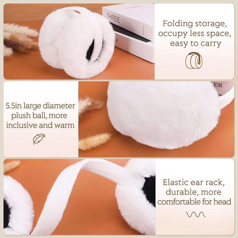 Lainlight Store Earmuffs for Women Winter Warm Foldable Ear Muffs Faux Fur Cute Fuzzy Ear Warmers for Girls Women - Image 3